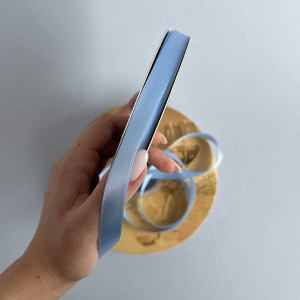 Лента атлас Ding Xin 1 см * 90 м - #0333 Голубой Небесный. Photo 2